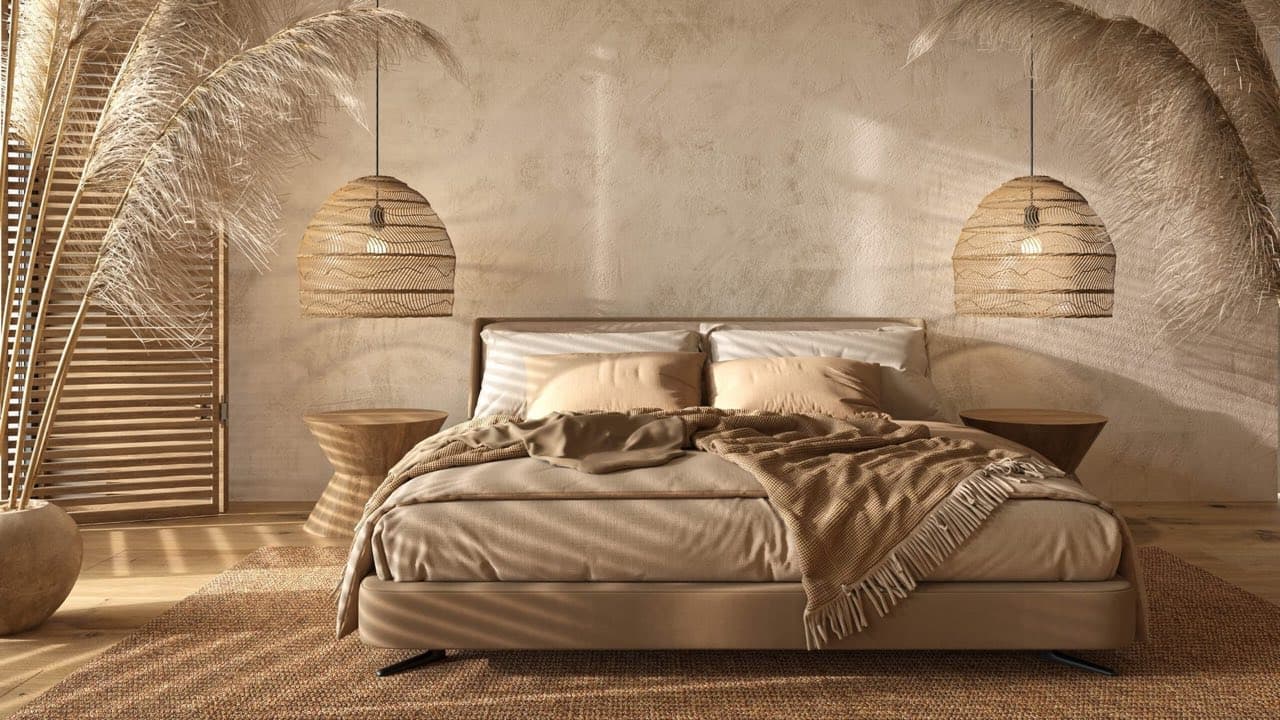 Atmospheric interior with hand-applied plaster